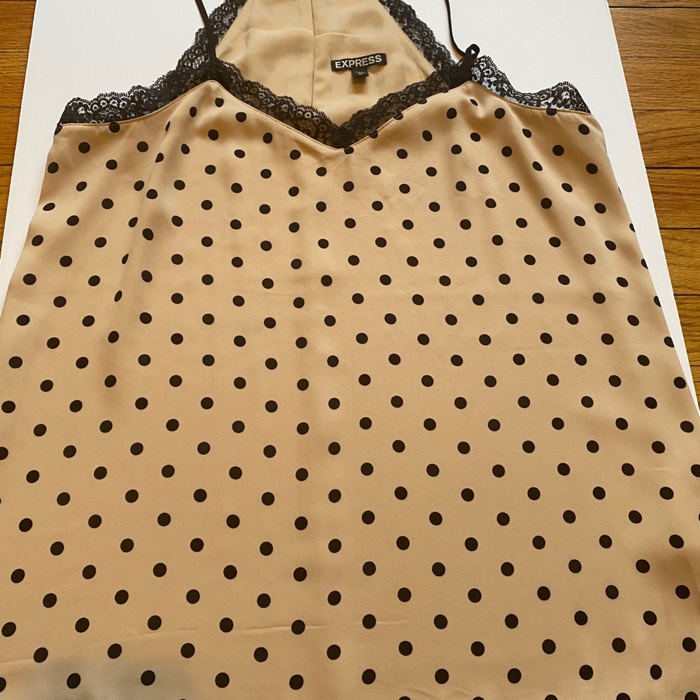 Express Cami Cream&black Top with lace trimmings